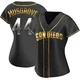 San Diego Padres ＃44 Joe Musgrove Women's Gold Replica Black en Alternate Jersey