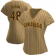 San Diego Padres ＃48 Rodolfo Duran Women's Tan/Brown Authentic Alternate Jersey