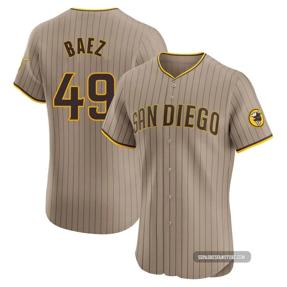 San Diego Padres ＃49 Michel Baez Men's Brown Elite Alternate Jersey