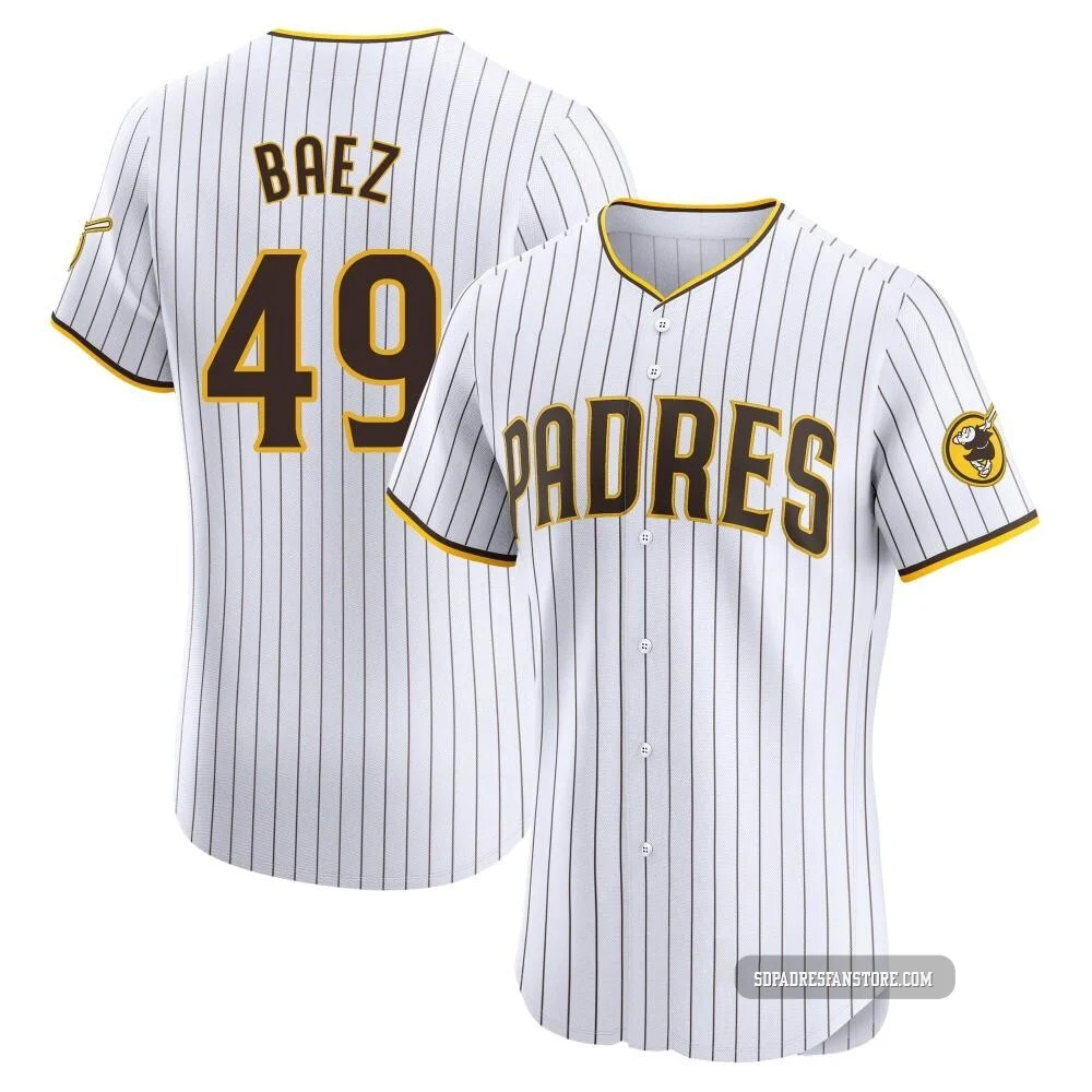 San Diego Padres ＃49 Michel Baez Men's White Elite Home Jersey