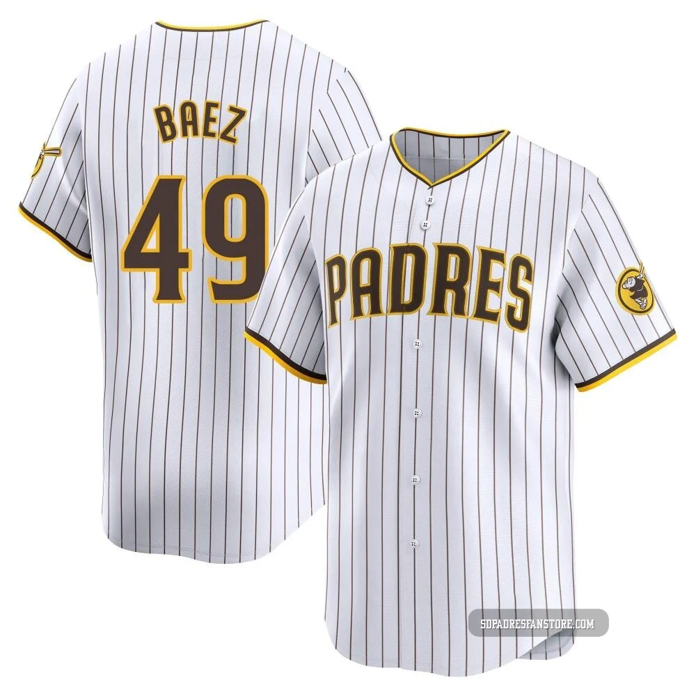San Diego Padres ＃49 Michel Baez Men's White Limited Home Jersey