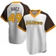San Diego Padres ＃49 Michel Baez Men's White Replica Home Cooperstown Collection Jersey