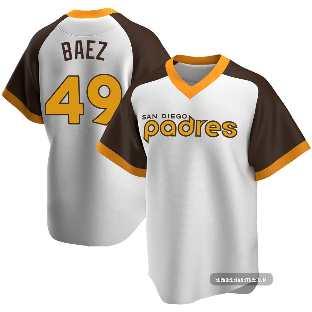 San Diego Padres ＃49 Michel Baez Youth White Replica Home Cooperstown Collection Jersey