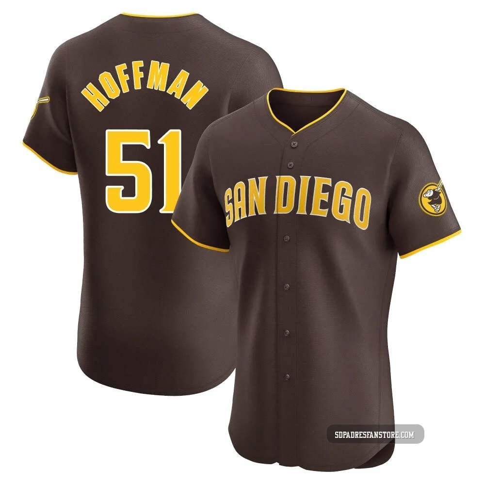 San Diego Padres ＃51 Trevor Hoffman Men's Brown Elite Road Vapor Premier Jersey