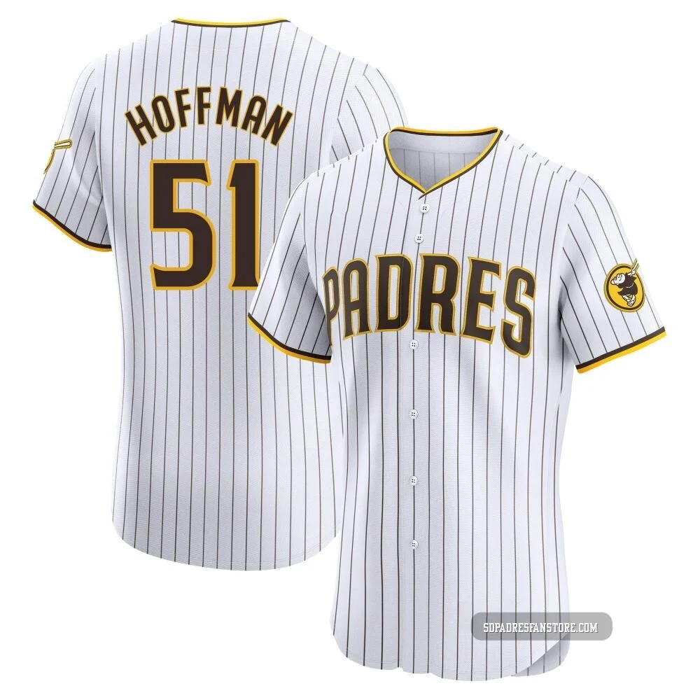 San Diego Padres ＃51 Trevor Hoffman Men's White Elite Home Jersey