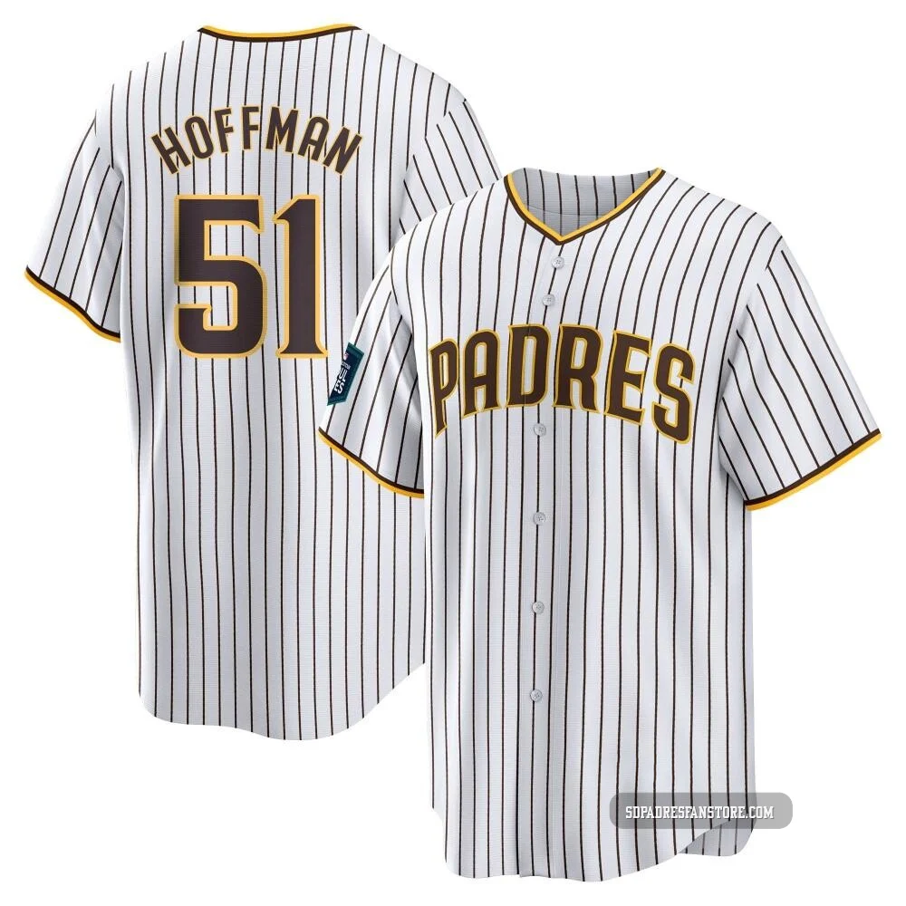 San Diego Padres ＃51 Trevor Hoffman Men's White Replica 2024 World Tour Seoul Series Home Jersey