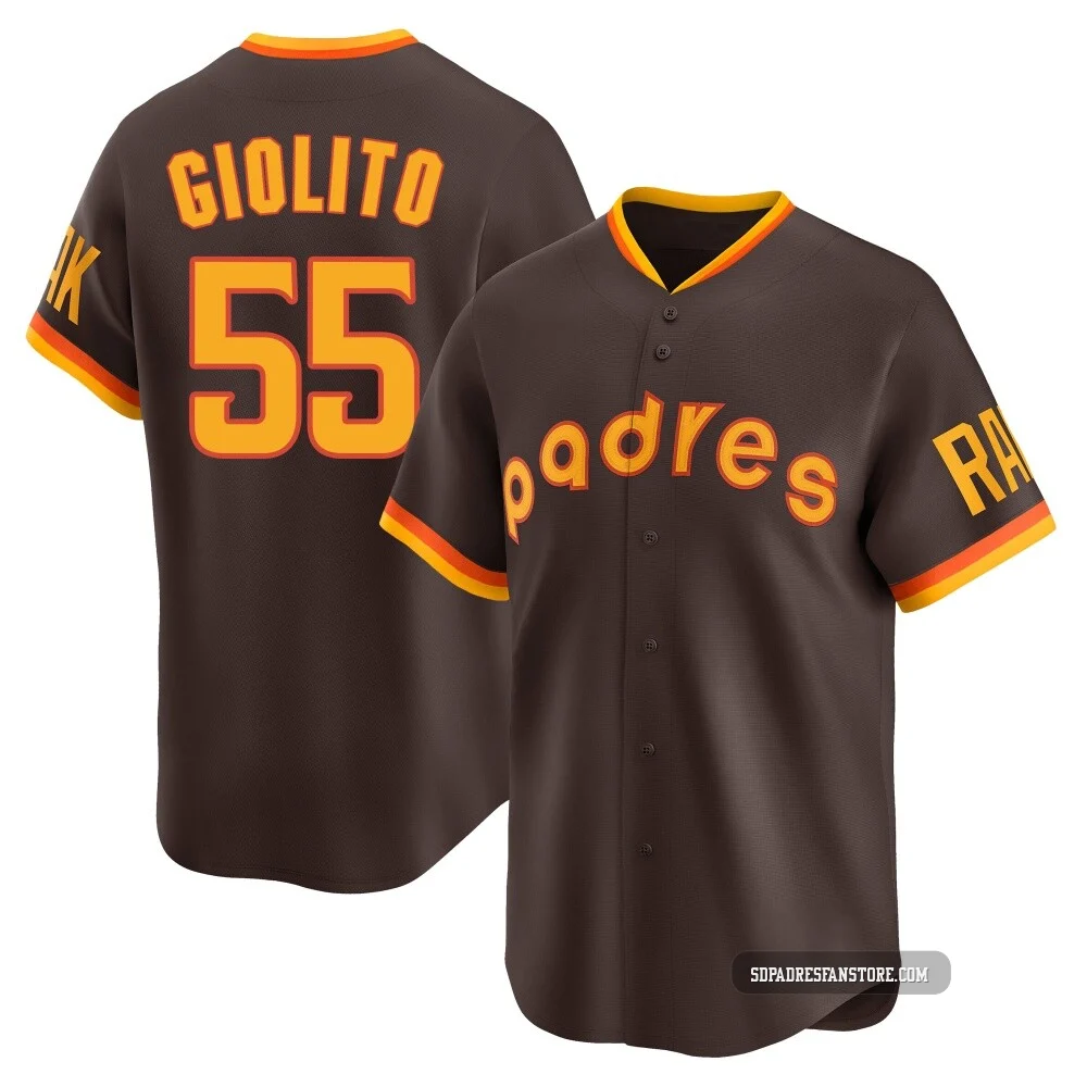 San Diego Padres ＃55 Lucas Giolito Men's Brown Limited Cooperstown Collection Jersey