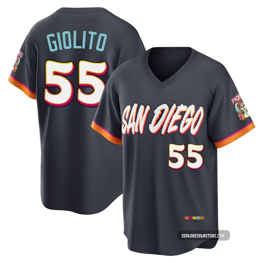 San Diego Padres ＃55 Lucas Giolito Men's Limited Obsidian 2026 City Connect Stadium Jersey