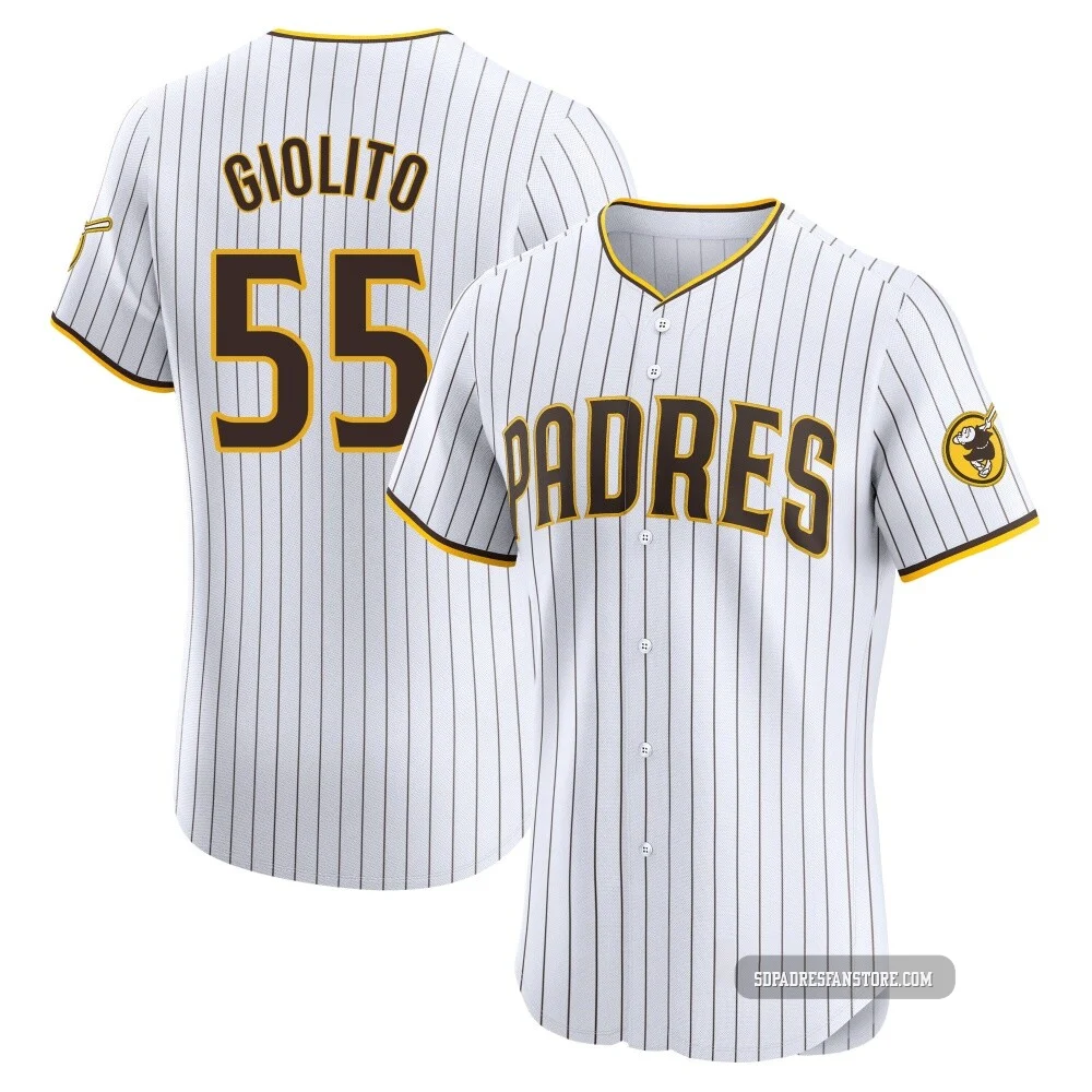 San Diego Padres ＃55 Lucas Giolito Men's White Elite Home Jersey