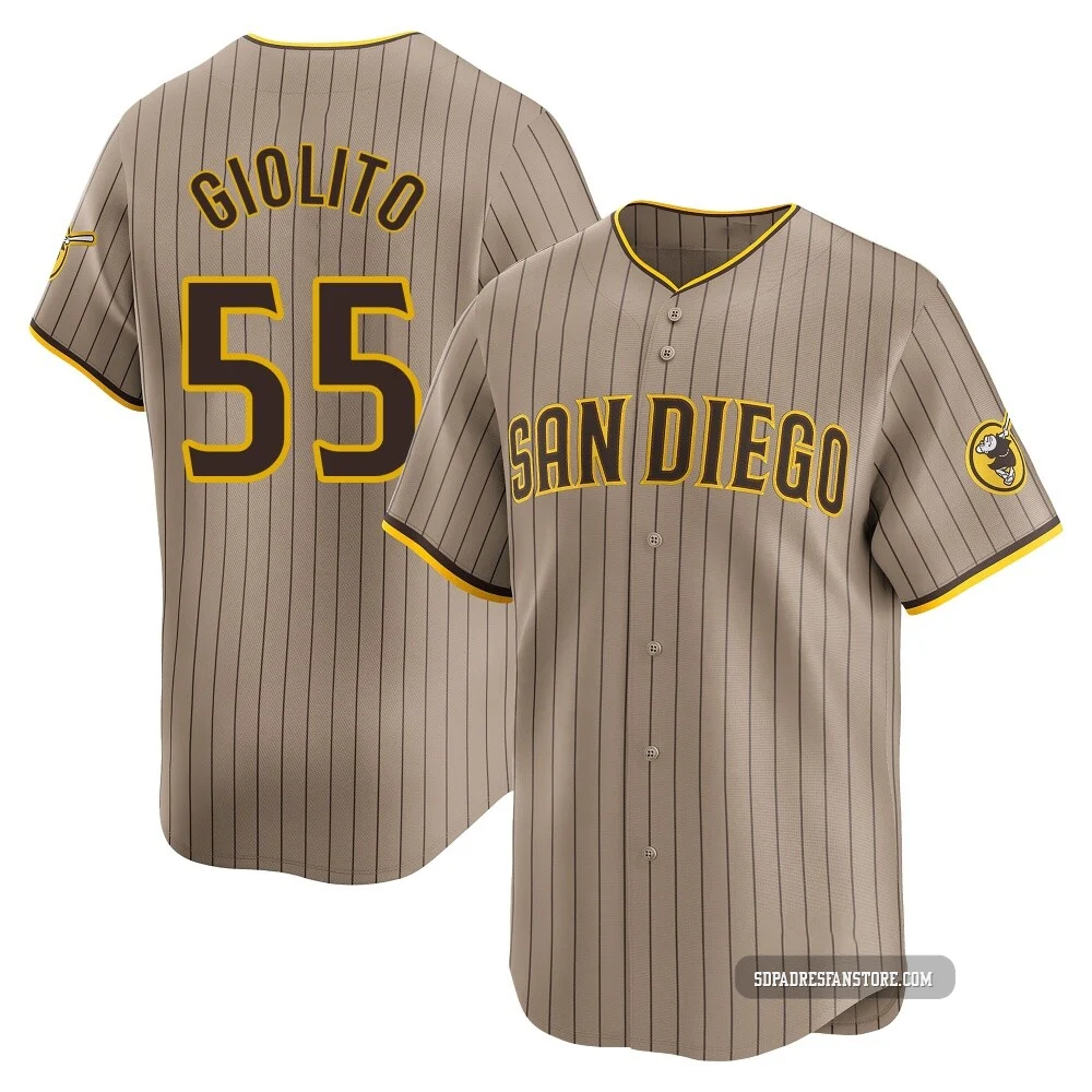 San Diego Padres ＃55 Lucas Giolito Youth Limited Tan Alternate Jersey