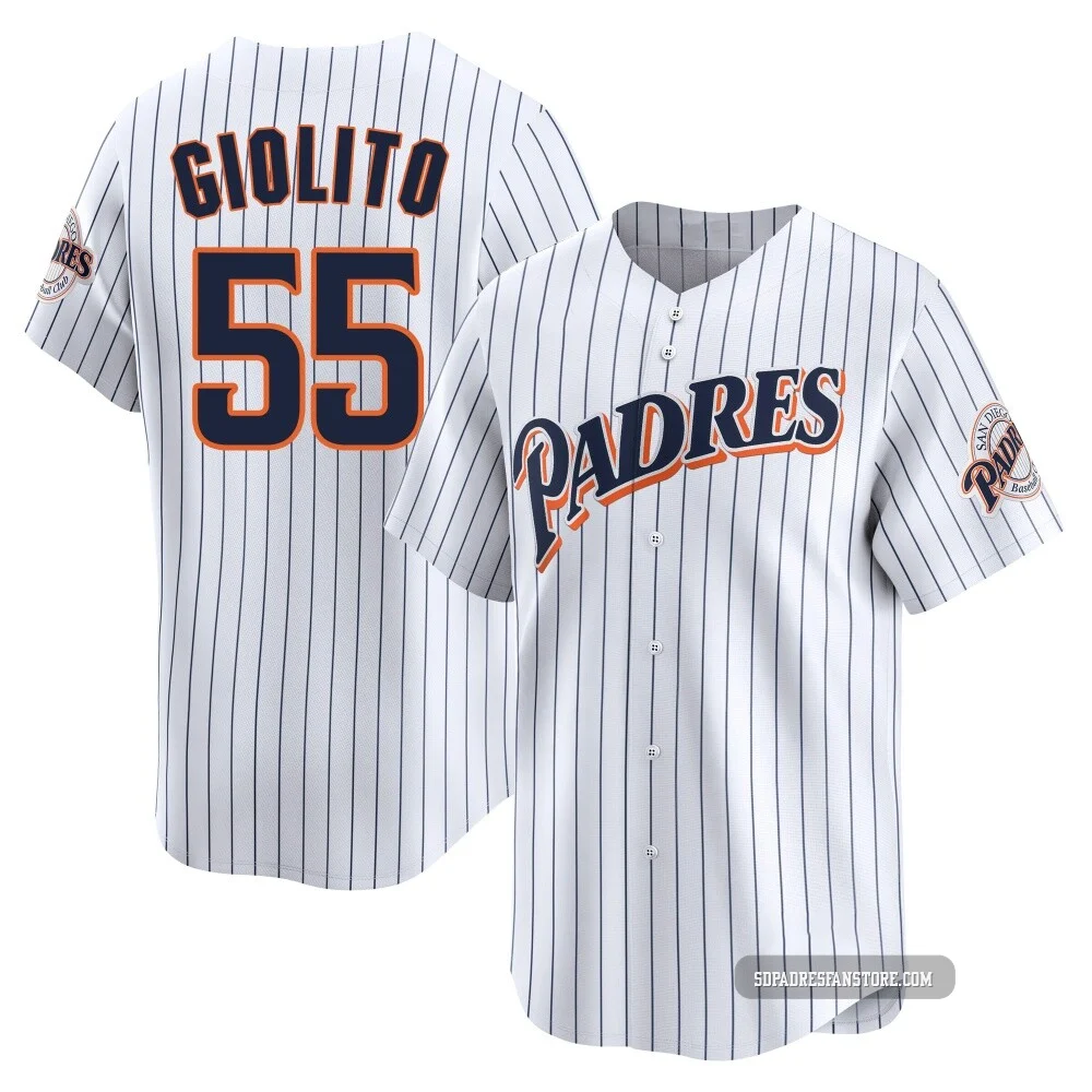 San Diego Padres ＃55 Lucas Giolito Youth White Limited Cooperstown Collection Jersey