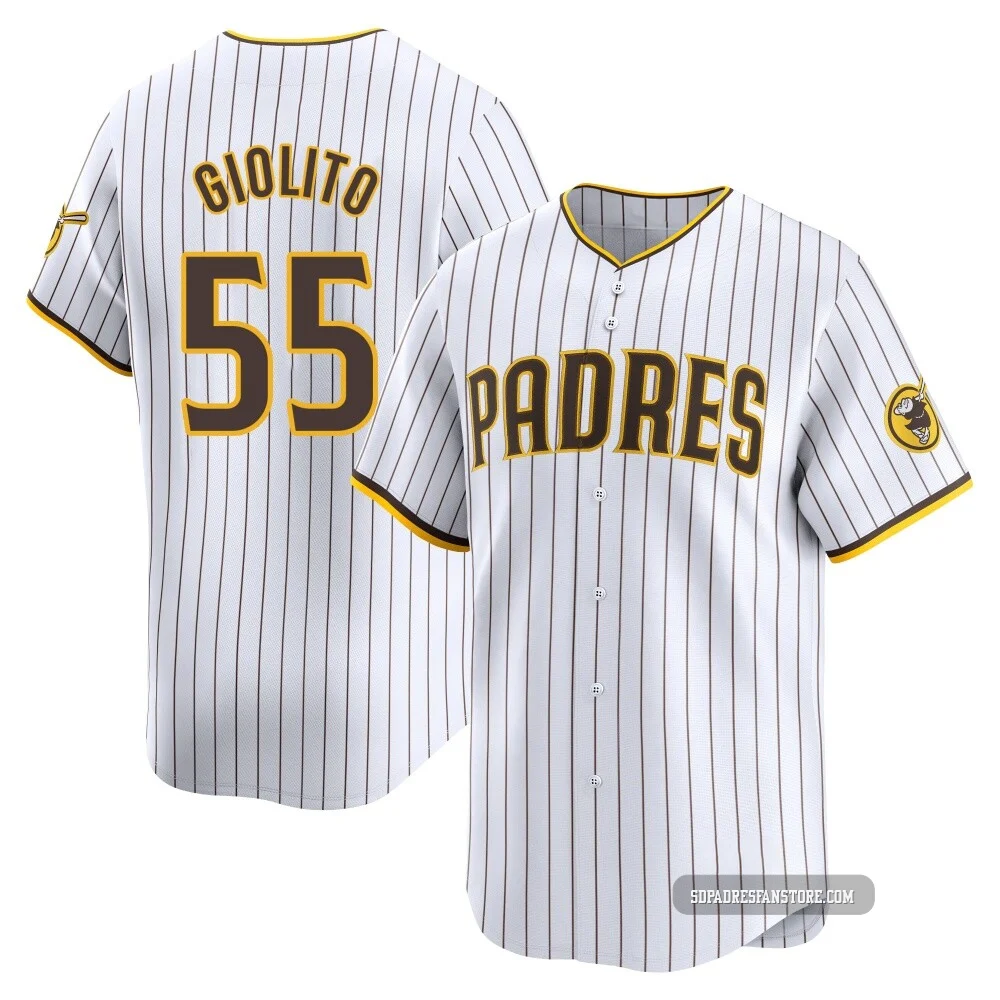 San Diego Padres ＃55 Lucas Giolito Youth White Limited Home Jersey
