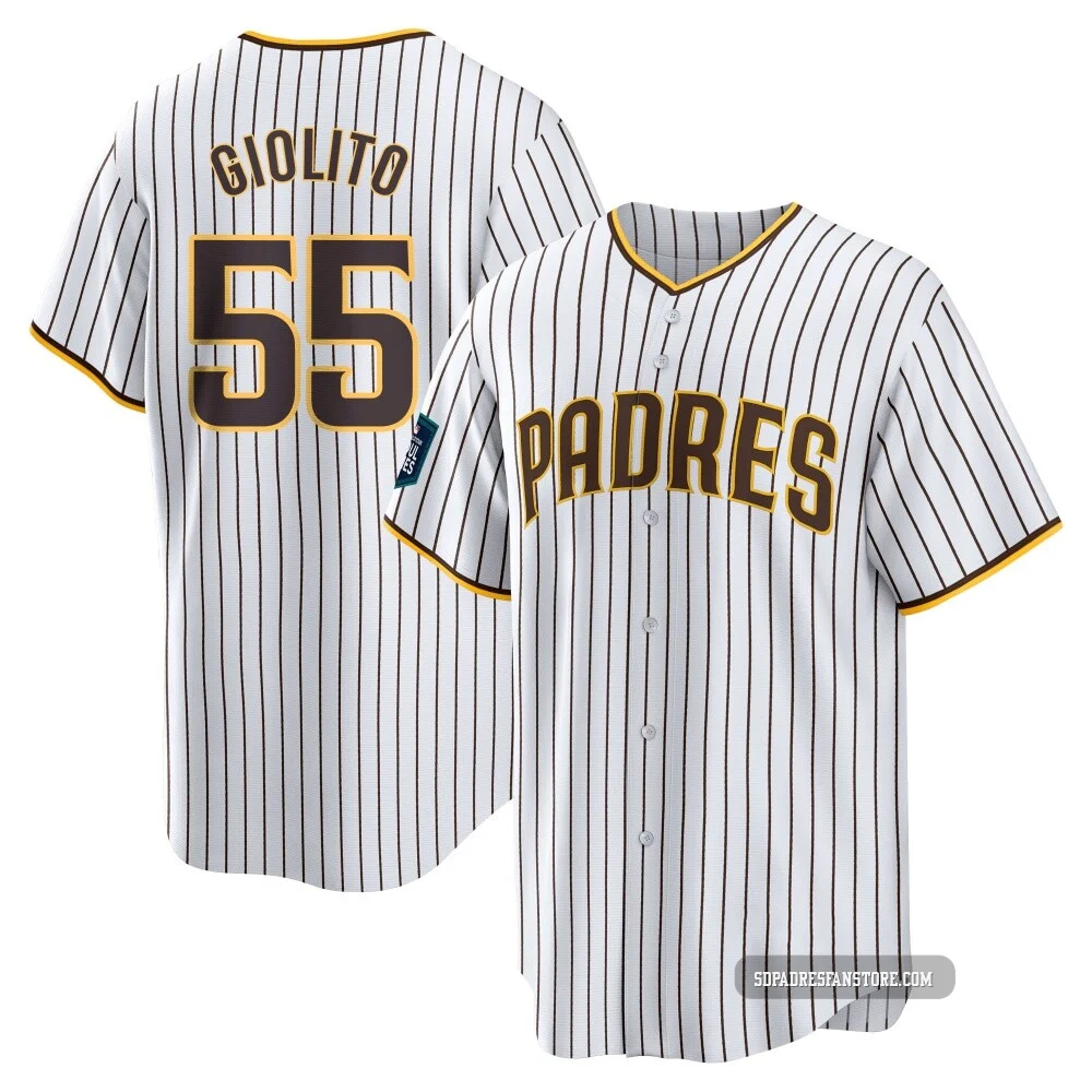 San Diego Padres ＃55 Lucas Giolito Youth White Replica 2024 World Tour Seoul Series Home Jersey
