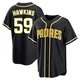 San Diego Padres ＃59 Garrett Hawkins Men's Black Replica Fashion Out Jersey