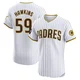 San Diego Padres ＃59 Garrett Hawkins Men's White Elite Home Patch Jersey