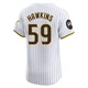 San Diego Padres ＃59 Garrett Hawkins Men's White Elite Home Patch Jersey