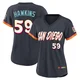 San Diego Padres ＃59 Garrett Hawkins Women's Limited Obsidian 2026 City Connect Stadium Jersey