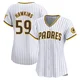 San Diego Padres ＃59 Garrett Hawkins Women's White Limited Home Jersey