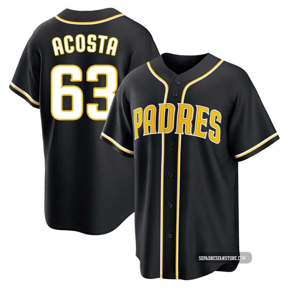 San Diego Padres ＃63 Daison Acosta Men's Black Replica Fashion Out Jersey
