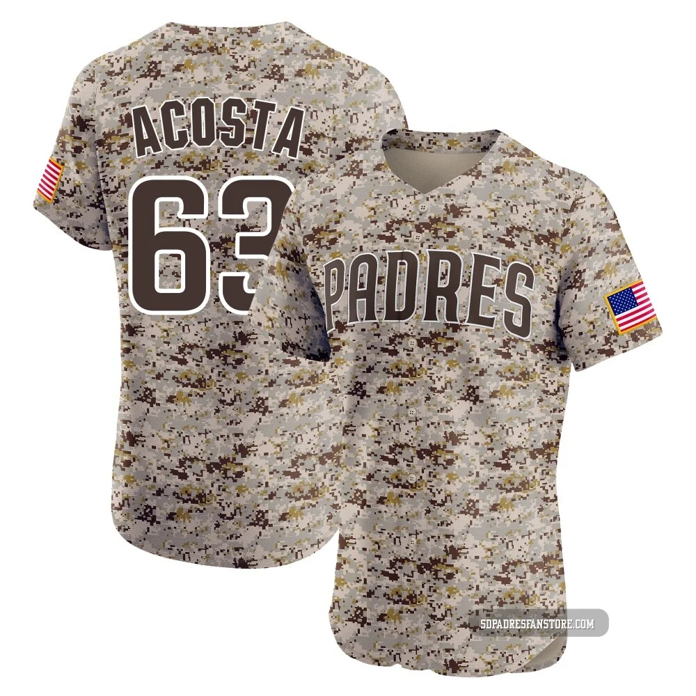 San Diego Padres ＃63 Daison Acosta Men's Camo Elite Alternate Vapor Premier Jersey