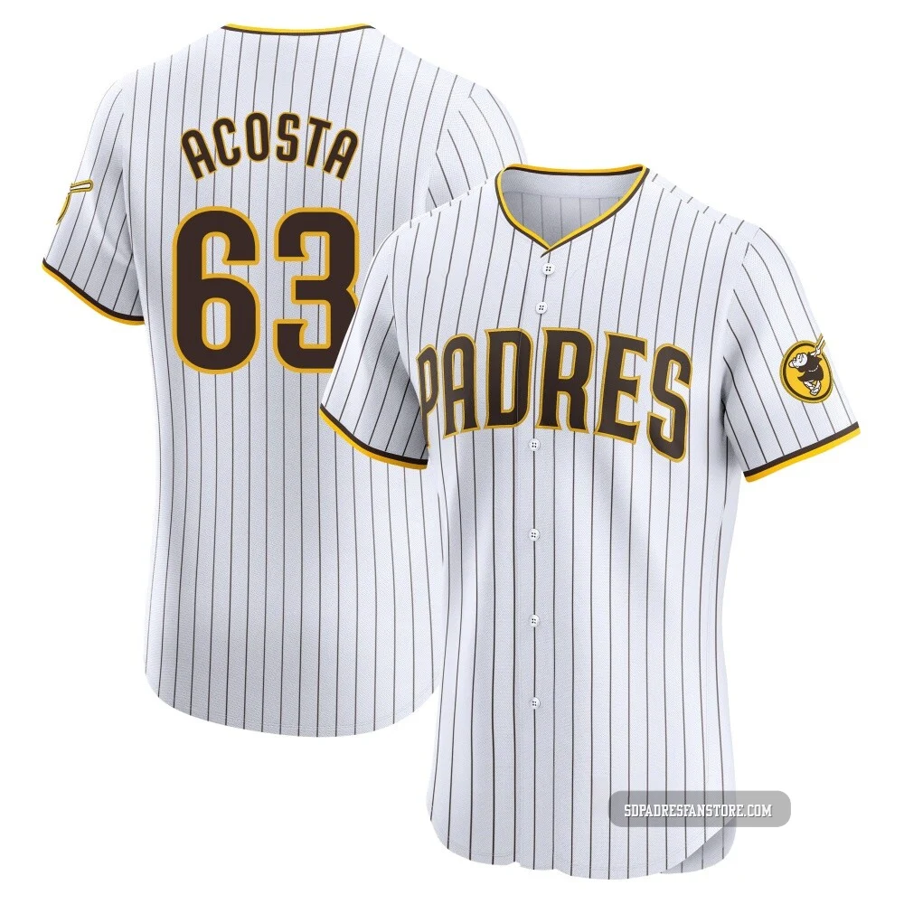 San Diego Padres ＃63 Daison Acosta Men's White Elite Home Jersey