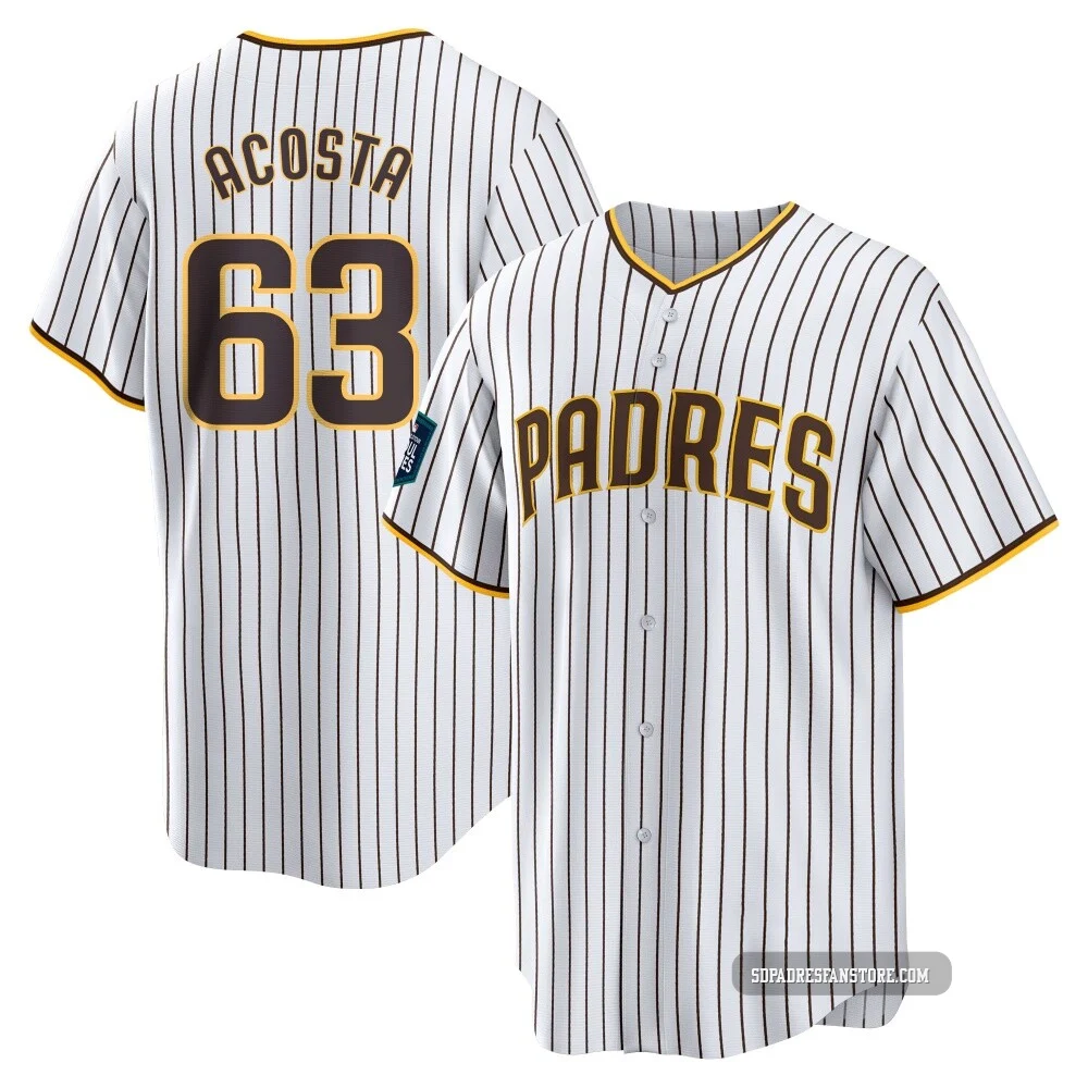 San Diego Padres ＃63 Daison Acosta Youth White Replica 2024 World Tour Seoul Series Home Jersey