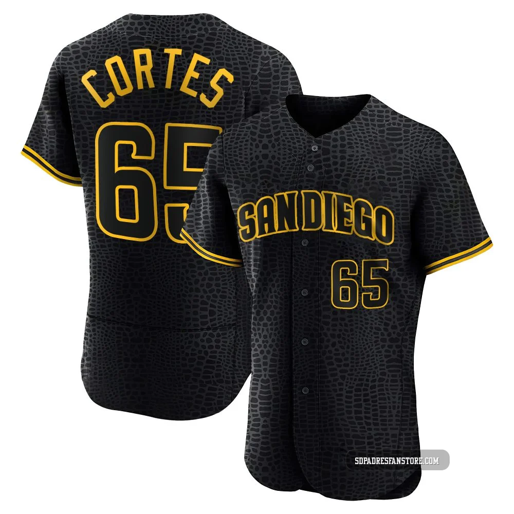 San Diego Padres ＃65 Nestor Cortes Men's Black Authentic Snake Skin City Jersey