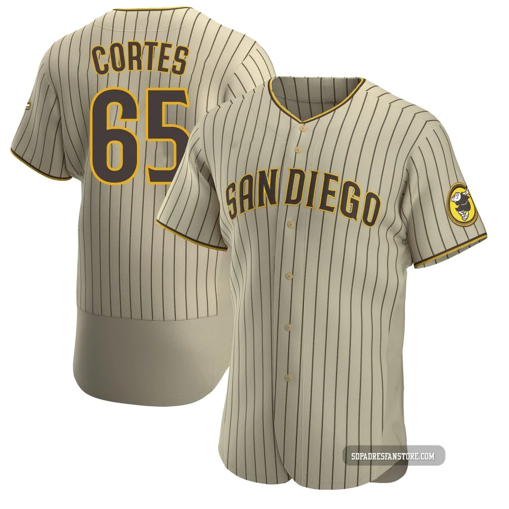 San Diego Padres ＃65 Nestor Cortes Men's Tan/Brown Authentic Alternate Jersey