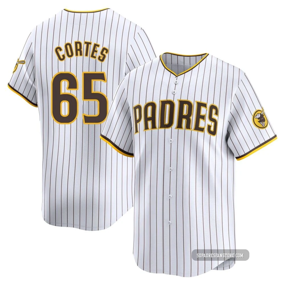 San Diego Padres ＃65 Nestor Cortes Youth White Limited Home Jersey
