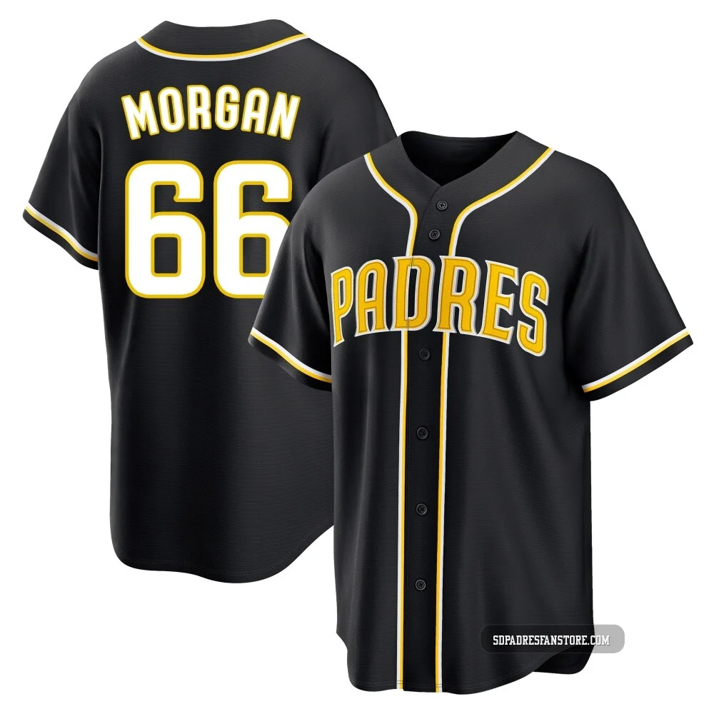 San Diego Padres ＃66 David Morgan Men's Black Replica Fashion Out Jersey