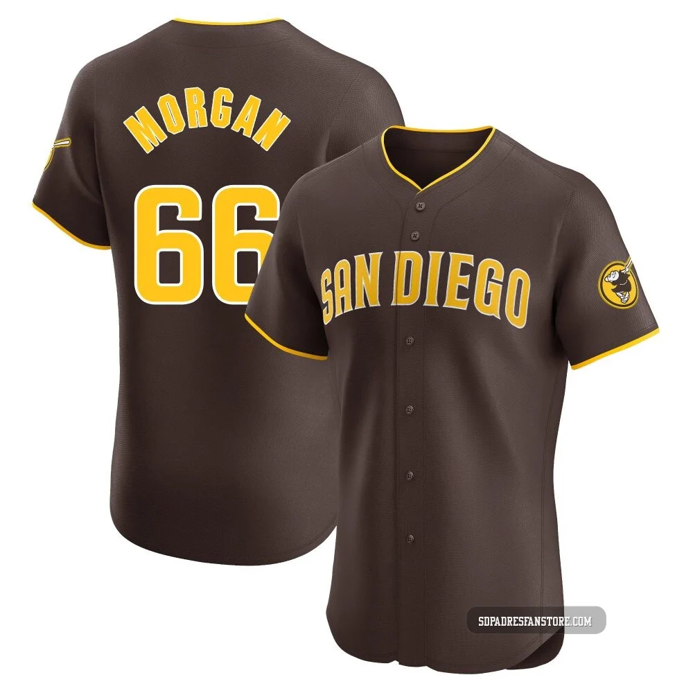 San Diego Padres ＃66 David Morgan Men's Brown Elite Road Vapor Premier Jersey