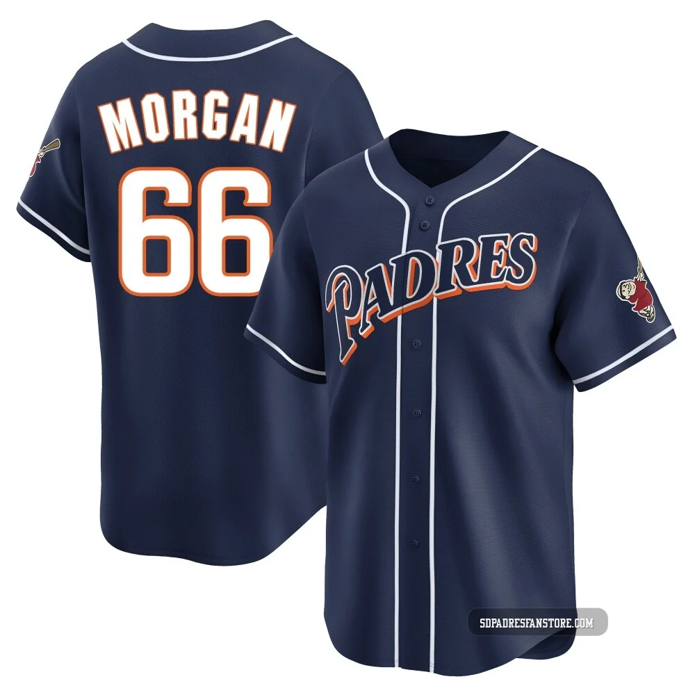 San Diego Padres ＃66 David Morgan Men's Navy Limited Cooperstown Collection Jersey
