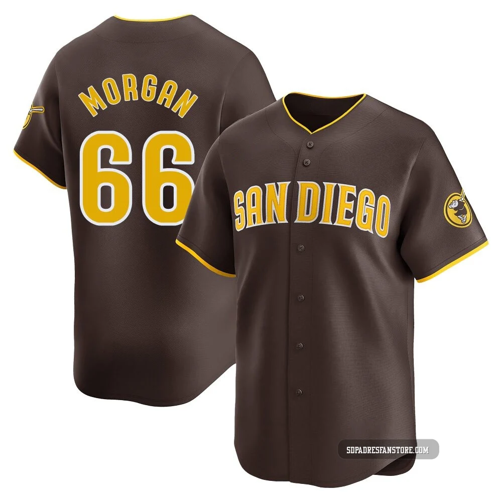 San Diego Padres ＃66 David Morgan Youth Brown Limited Away Jersey