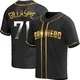 San Diego Padres ＃71 Logan Gillaspie Men's Gold Replica Black en Alternate Jersey