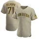 San Diego Padres ＃71 Logan Gillaspie Men's Tan/Brown Authentic Alternate Jersey