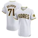 San Diego Padres ＃71 Logan Gillaspie Men's White Elite Home Patch Jersey