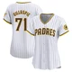 San Diego Padres ＃71 Logan Gillaspie Women's White Limited Home Jersey