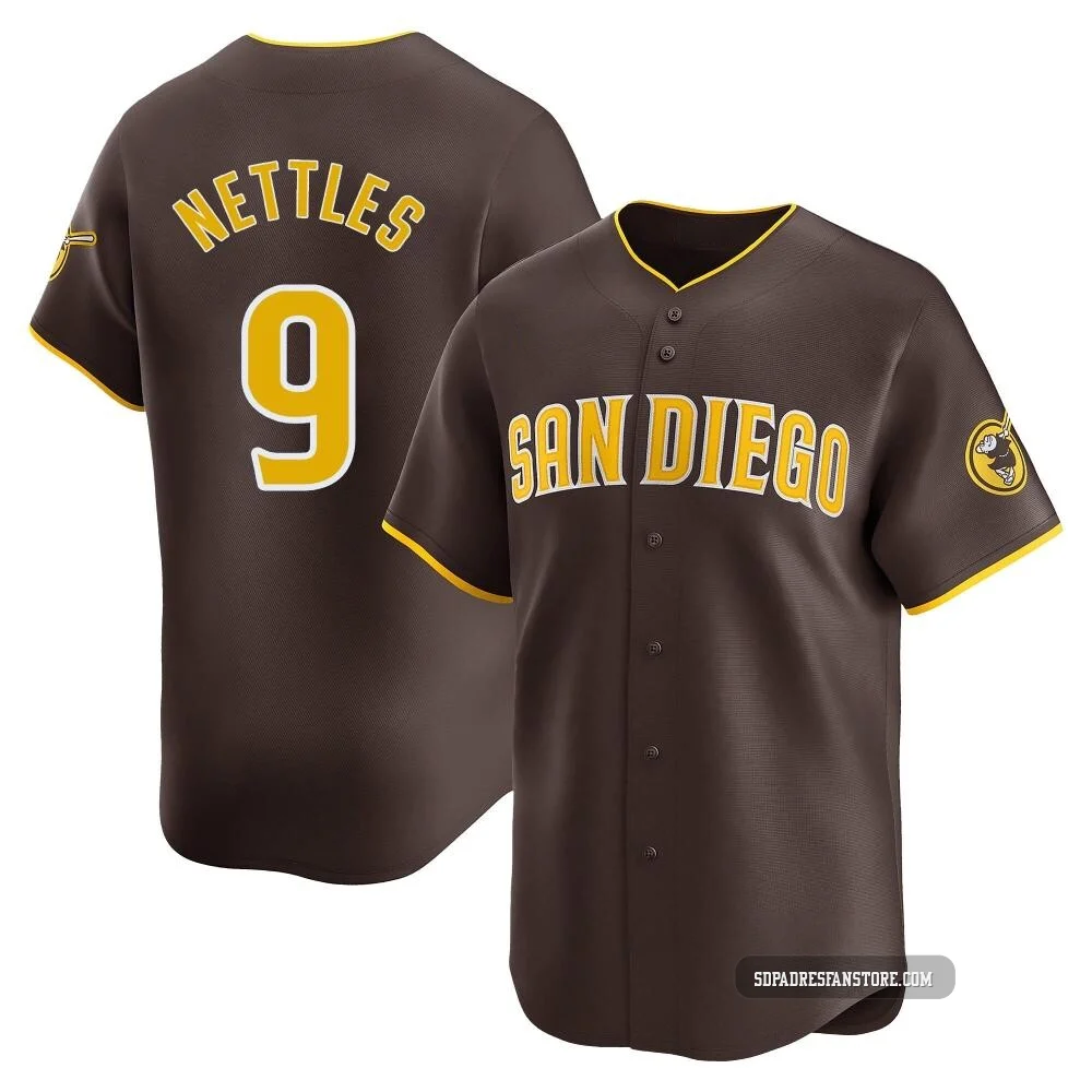 San Diego Padres ＃9 Graig Nettles Youth Brown Limited Away Jersey