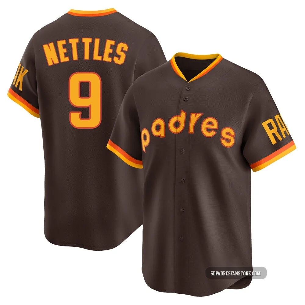 San Diego Padres ＃9 Graig Nettles Youth Brown Limited Cooperstown Collection Jersey
