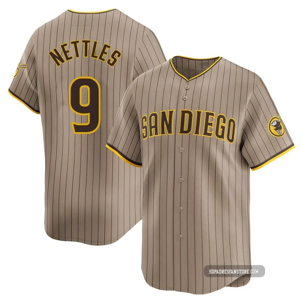 San Diego Padres ＃9 Graig Nettles Youth Limited Tan Alternate Jersey