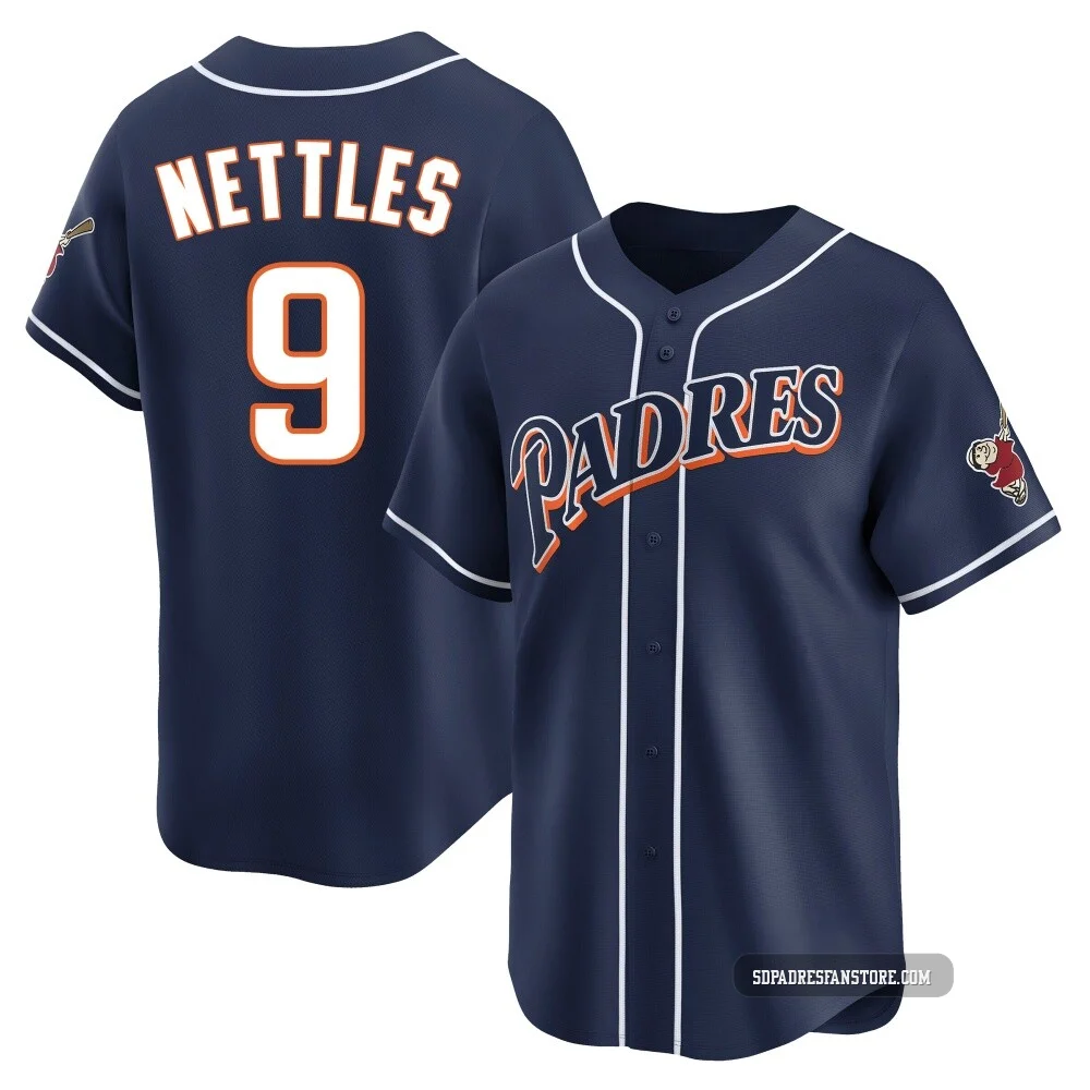 San Diego Padres ＃9 Graig Nettles Youth Navy Limited Cooperstown Collection Jersey