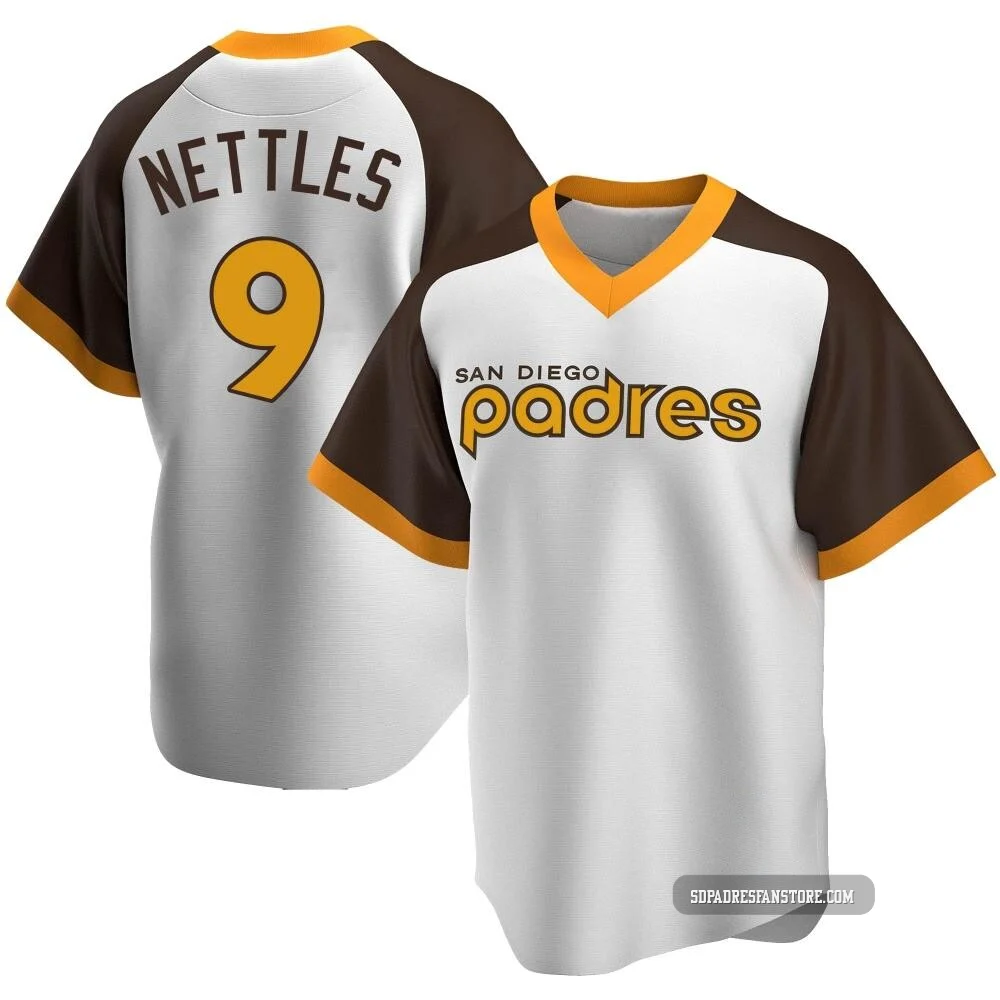 San Diego Padres ＃9 Graig Nettles Youth White Replica Home Cooperstown Collection Jersey