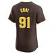San Diego Padres ＃91 Ji Man Choi Men's Brown Elite Road Vapor Premier Jersey