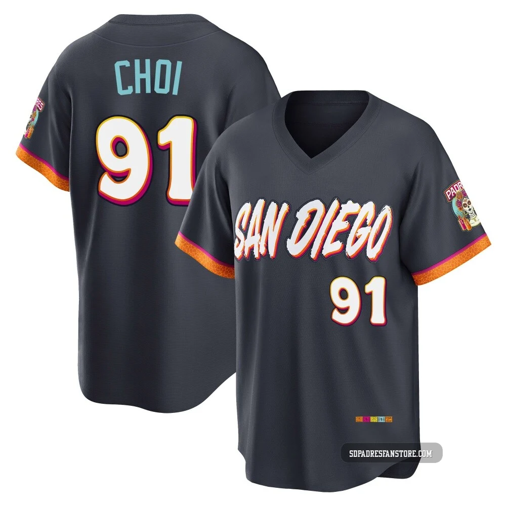 San Diego Padres ＃91 Ji Man Choi Men's Limited Obsidian 2026 City Connect Stadium Jersey