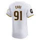 San Diego Padres ＃91 Ji Man Choi Men's White Elite Home Patch Jersey