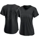 San Diego Padres ＃91 Ji Man Choi Women's Black Authentic Pitch Fashion Jersey