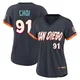 San Diego Padres ＃91 Ji Man Choi Women's Limited Obsidian 2026 City Connect Stadium Jersey