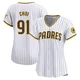 San Diego Padres ＃91 Ji Man Choi Women's White Limited Home Jersey