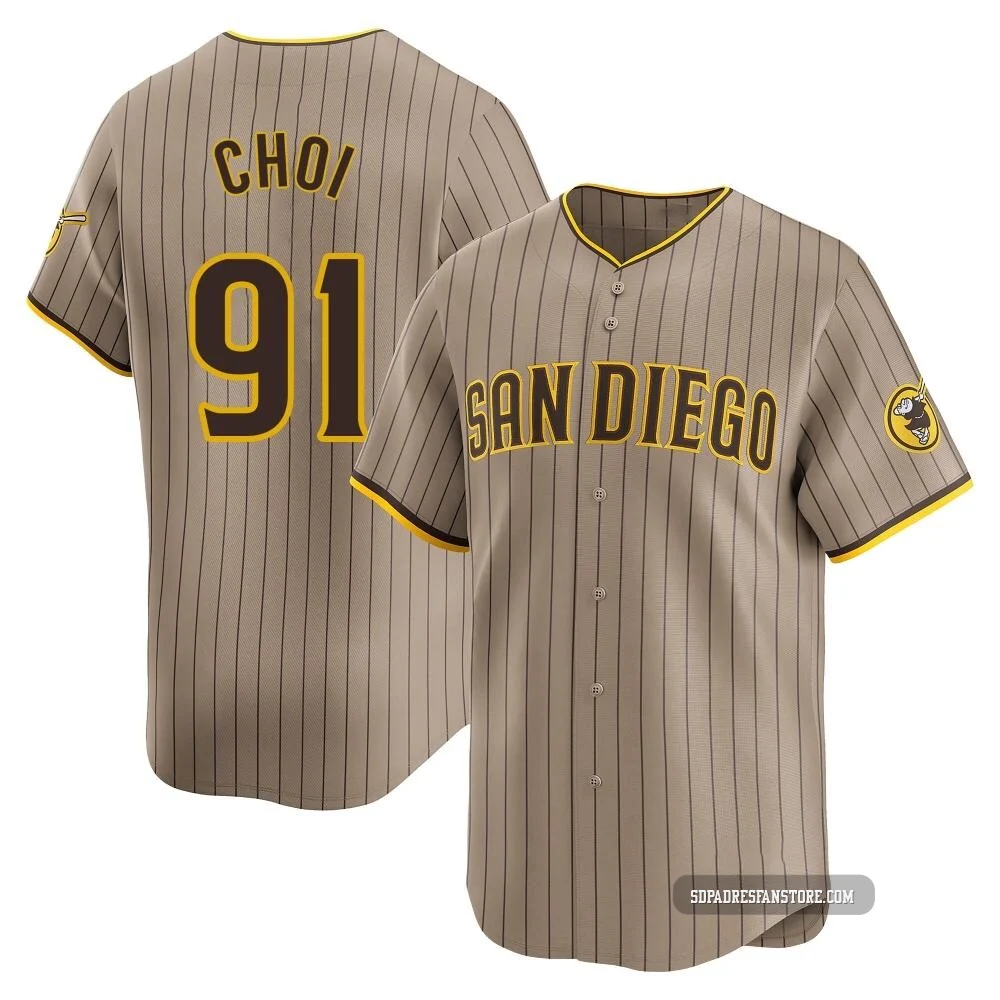San Diego Padres ＃91 Ji Man Choi Youth Limited Tan Alternate Jersey