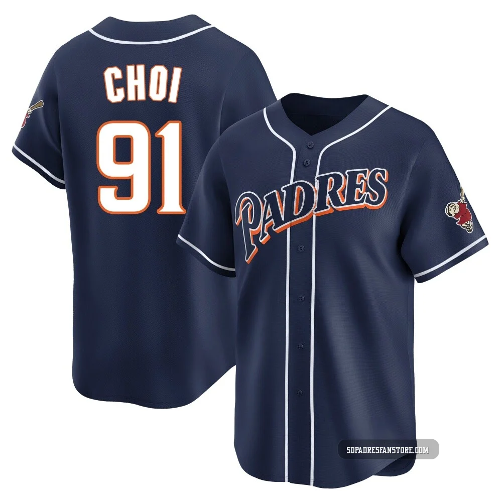San Diego Padres ＃91 Ji Man Choi Youth Navy Limited Cooperstown Collection Jersey